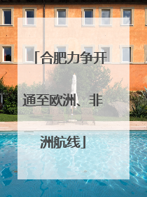 合肥力争开通至欧洲、非洲航线