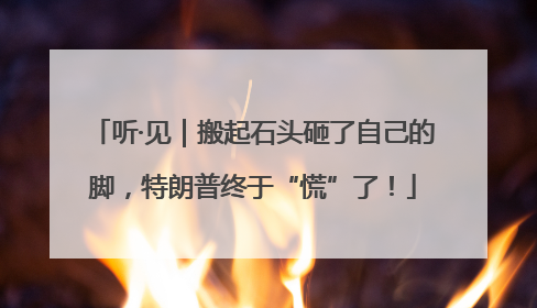 听·见｜搬起石头砸了自己的脚，特朗普终于“慌”了！
