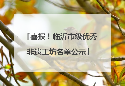 喜报！临沂市级优秀非遗工坊名单公示