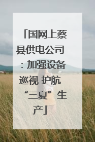 国网上蔡县供电公司：加强设备巡视 护航“三夏”生产