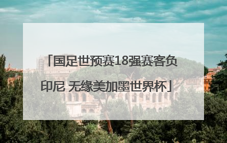 国足世预赛18强赛客负印尼 无缘美加墨世界杯