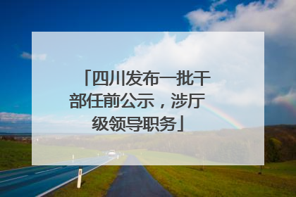 四川发布一批干部任前公示，涉厅级领导职务