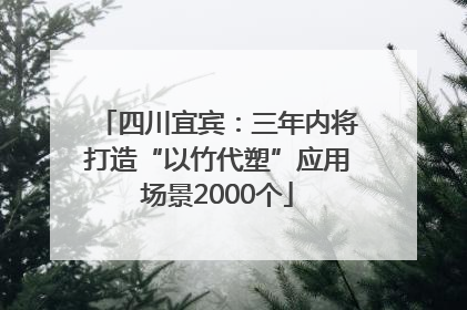 四川宜宾：三年内将打造“以竹代塑”应用场景2000个