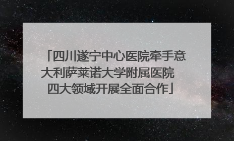 四川遂宁中心医院牵手意大利萨莱诺大学附属医院 四大领域开展全面合作
