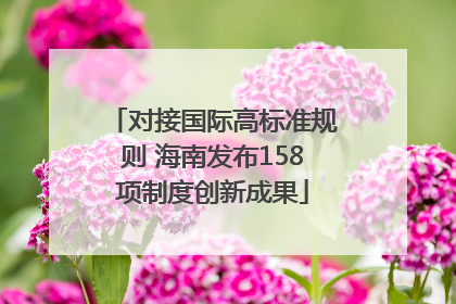 对接国际高标准规则 海南发布158项制度创新成果