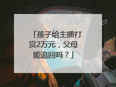 孩子给主播打赏2万元，父母能追回吗？