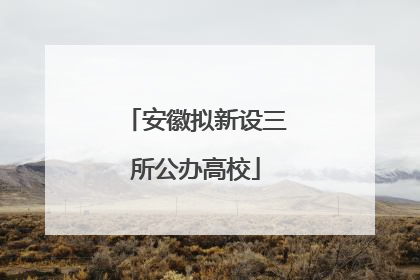 安徽拟新设三所公办高校