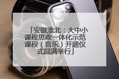 安徽淮北：大中小课程思政一体化示范课程（音乐）开题仪式圆满举行