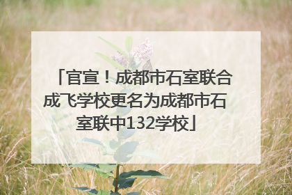 官宣！成都市石室联合成飞学校更名为成都市石室联中132学校