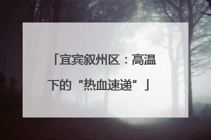 宜宾叙州区：高温下的“热血速递”