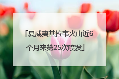 夏威夷基拉韦火山近6个月来第25次喷发