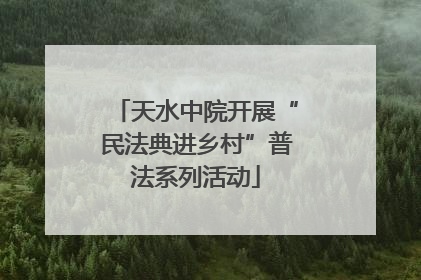 天水中院开展“民法典进乡村”普法系列活动