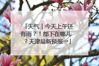 天气｜今天上午还有雨？！都下在哪儿？天津最新预报→