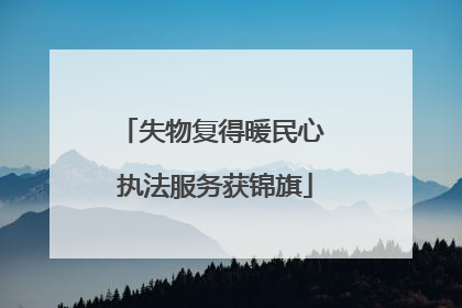 失物复得暖民心 执法服务获锦旗