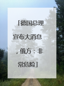 德国总理宣布大消息，俄方：非常危险