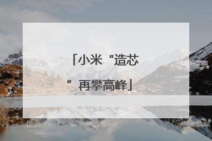 小米“造芯”再攀高峰