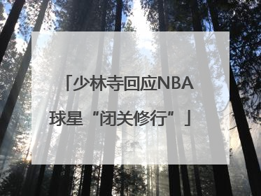 少林寺回应NBA球星“闭关修行”