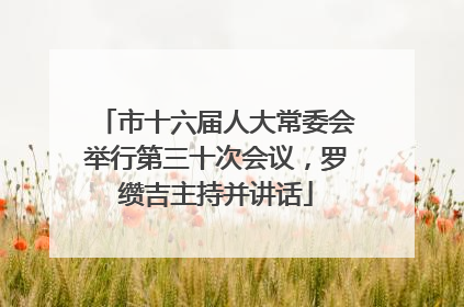 市十六届人大常委会举行第三十次会议，罗缵吉主持并讲话