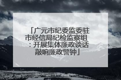 广元市纪委监委驻市经信局纪检监察组：开展集体廉政谈话 敲响廉政警钟