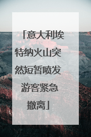 意大利埃特纳火山突然短暂喷发 游客紧急撤离