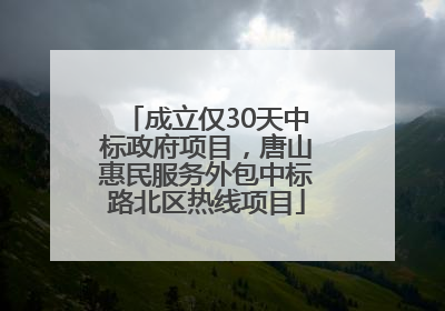 成立仅30天中标政府项目，唐山惠民服务外包中标路北区热线项目