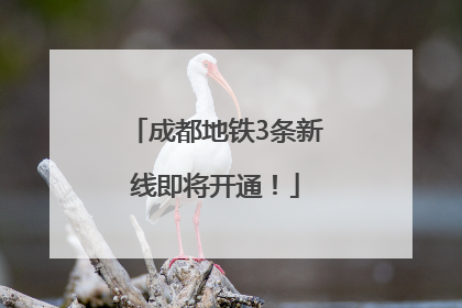 成都地铁3条新线即将开通！
