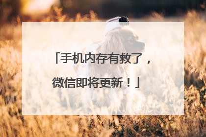 手机内存有救了，微信即将更新！