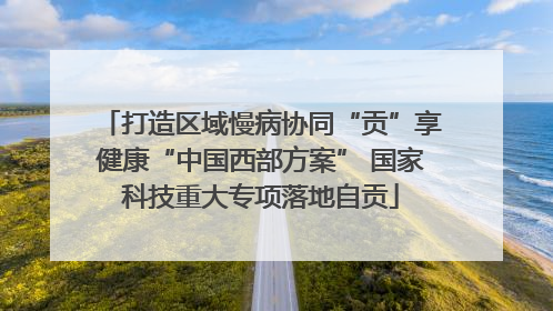 打造区域慢病协同“贡”享健康“中国西部方案” 国家科技重大专项落地自贡