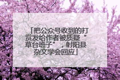 把公众号收到的打赏发给作者被质疑“草台班子”，射阳县杂文学会回应