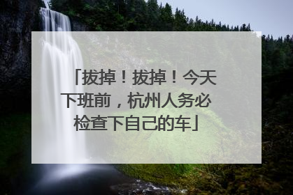 拔掉！拔掉！今天下班前，杭州人务必检查下自己的车