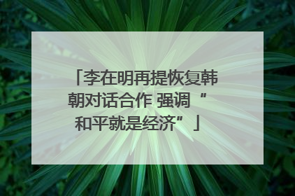 李在明再提恢复韩朝对话合作 强调“和平就是经济”