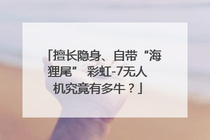擅长隐身、自带“海狸尾” 彩虹-7无人机究竟有多牛？