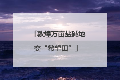 敦煌万亩盐碱地变“希望田”
