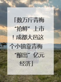 数万斤青梅“抢鲜”上市！成都大邑这个小镇靠青梅“酿出”亿元经济