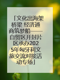 文化出海架桥梁 经济通商筑梦船——自贸区开封片区承办2025年匈牙利文旅交流对接活动专场