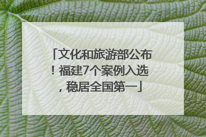 文化和旅游部公布！福建7个案例入选，稳居全国第一