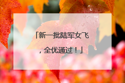 新一批陆军女飞，全优通过！