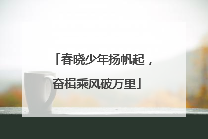春晓少年扬帆起，奋楫乘风破万里