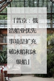 普京：俄造船业优先事项是扩充破冰船和冰级船