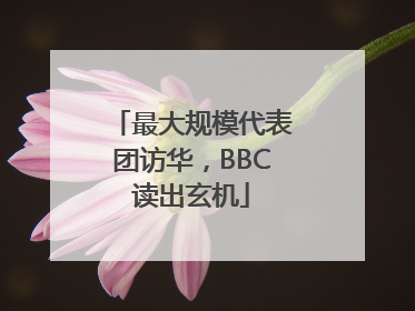 最大规模代表团访华，BBC读出玄机