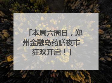 本周六周日，郑州金融岛药膳夜市狂欢开启！