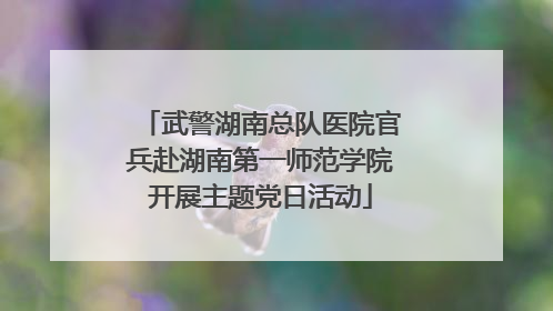 武警湖南总队医院官兵赴湖南第一师范学院开展主题党日活动