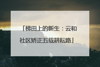 梯田上的新生：云和社区矫正五载耕耘路