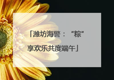 潍坊海警：“粽”享欢乐共度端午