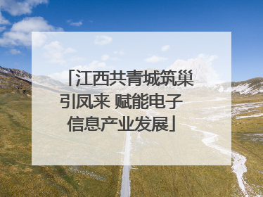 江西共青城筑巢引凤来 赋能电子信息产业发展