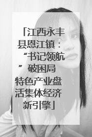 江西永丰县恩江镇：“书记领航”破困局 特色产业盘活集体经济新引擎