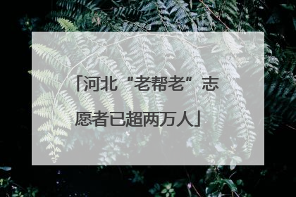 河北“老帮老”志愿者已超两万人