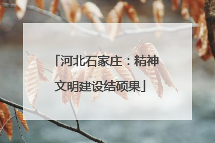 河北石家庄：精神文明建设结硕果