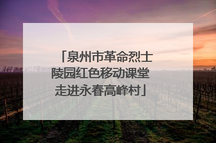 泉州市革命烈士陵园红色移动课堂走进永春高峰村