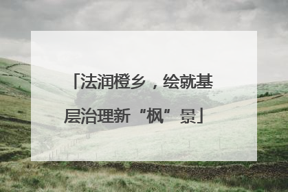 法润橙乡，绘就基层治理新“枫”景